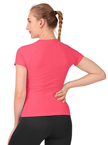 Image of MathCat Seamless Workout Tops for Women Short Sleeve Yoga Running Shirts,Breathable Athletic Compression Shirt Women XS-XL