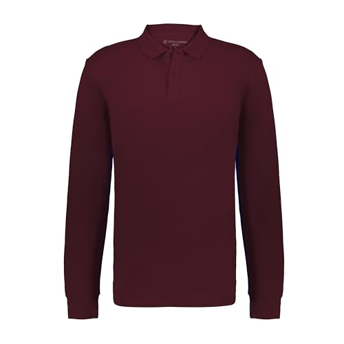 Polo masculino de manga larga Holloway, 100 % algodón piqué, cuello polo y botones miniatura 3
