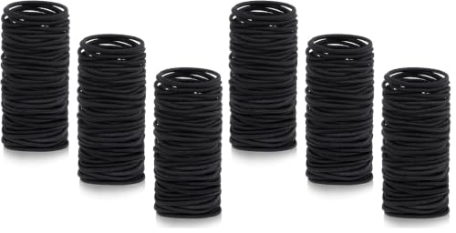 Image of Anezus 250 Pcs Black Elastics Small Hair Ties Elastics Small Hair Rubber Bands Accessories Ponytail Holders for Women Girls Baby Toddlers Men with Thick Straight Curly Hair, 3 mm (Pack of 2)