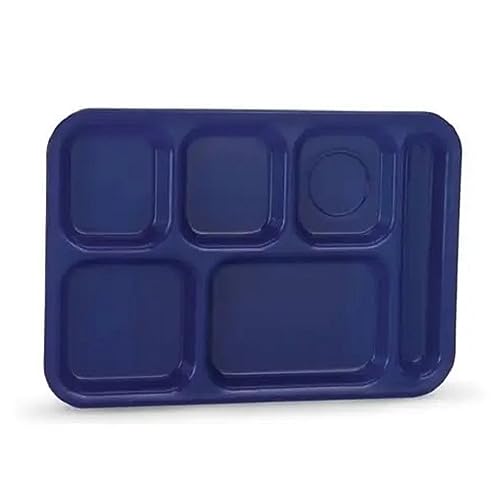 Vollrath 6 Compartment Cafeteria Tray Polypropylene, for Right Hand Use, Blue