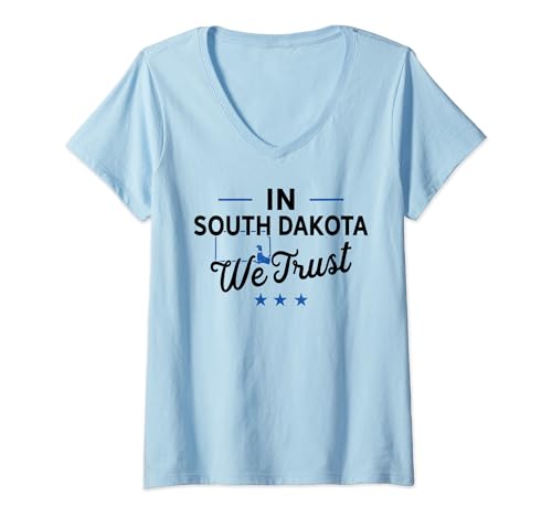 In America US We Trust - Stati Uniti d'America South Dakota Maglietta con Collo a V