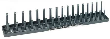Hansen Global Regular and Deep Socket Tray - 1/2in. Metric