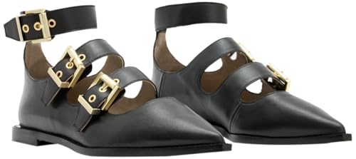 Women's Susan Buckle Leather Shoes Mary Jane Flat4