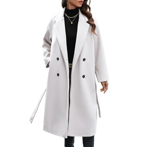 Amazon.com: WOWULOVELY Women's Winter Double Breasted Wool Coat