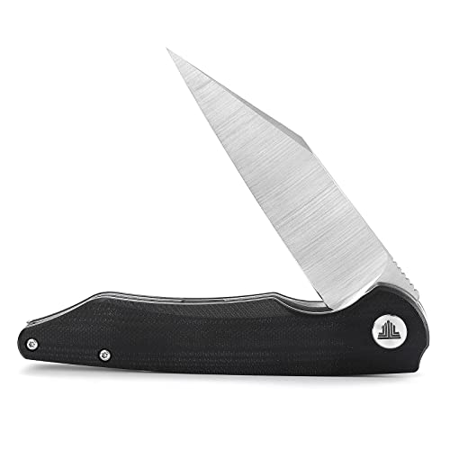 Trivisa Folding Knife With Flipper Opening For Outdoor,Pocket Clip G10 Handle Edc Hunting Folded Knives For Men,3.7" Sandvik 14C28N Blade,Ball Bearings Pivot,Lynx-03 With Gift Box #TOP4