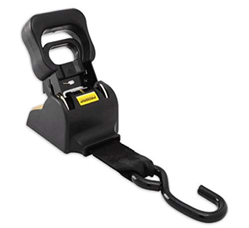PROGRIP 330410 Truck and Trailer Cargo Tie Down Ratchet with S-Hook and Retractable Strap: 2 Way Release Handle, 4  x 1 7 8 