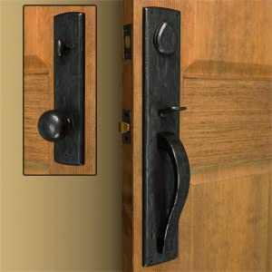 Signature Hardware 288625 Ellis Right Handed Solid Bronze Keyed Entry Door Knob Set with 2-3/8" Backset
