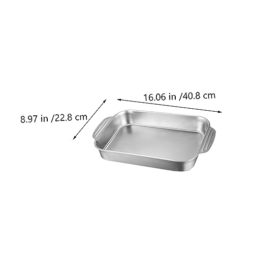 Plat rectangulaire inoxydable avec poignées plat de cuisson four - 6