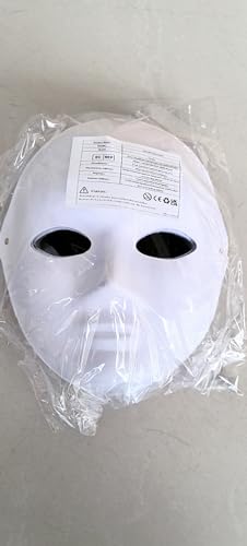 Yamoloz 10 Pack Paintable Paper Masks for Carnival Cosplay, Halloween Party Women Men DIY White Paper Mask, Masquerade - Image 2