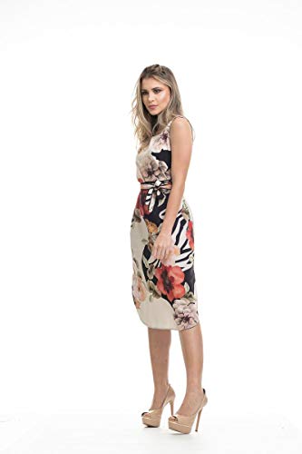 Vestido Clara Arruda Midi Bolsos Estampado 50485-42 - Floral Branco