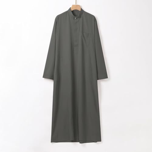 Thobe arabe traditionnel noir, un qamis de qualité supérieure aux finitions soignées - 4