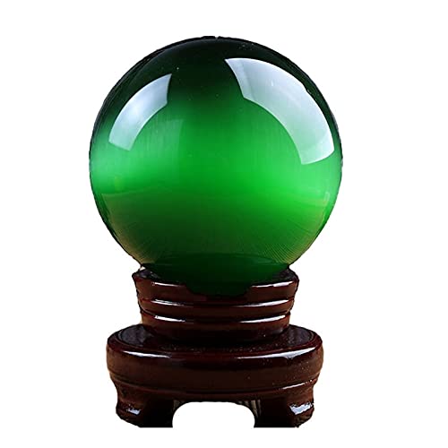 Boule de cristal d'opale verte 6cm, artisanat d'art et design feng shui premium