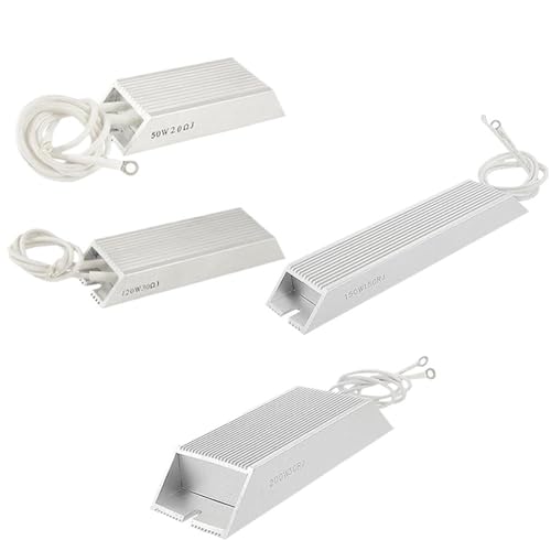 TKJBHGPK RXLG 50/80/100/120/150/200/250W 5/20/40/60/100/200 Ohm Solder Lug Terminal Aluminum Housed Trapezium Wirewound Braking Resistor(1Piece 120W,10 Ohm)