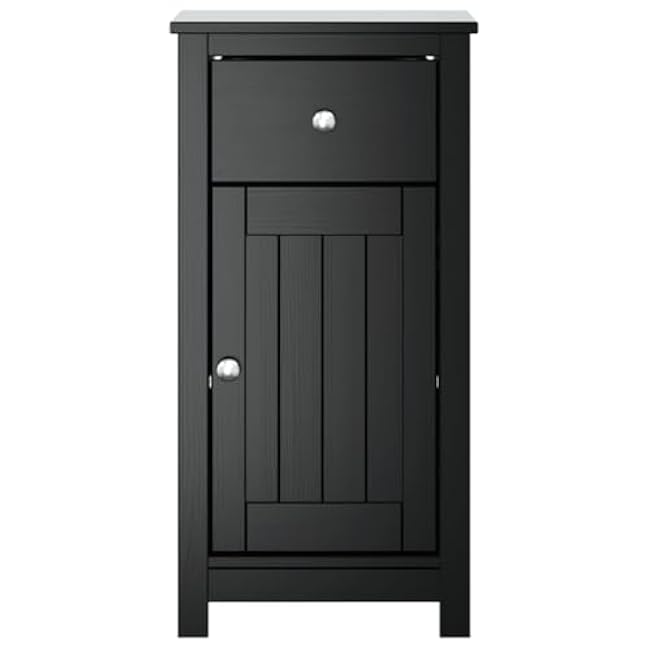 Bathroom Cabinet Berg Black 15.7x13.4x31.5 Solid Wood Pine Bathroom Sets
