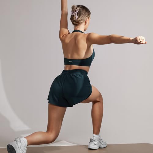 Image of INGIA Halter Longline Sports Bra Padded | Yoga, Workout, Low Back, Crop Top, with Built in Bra, for Women
