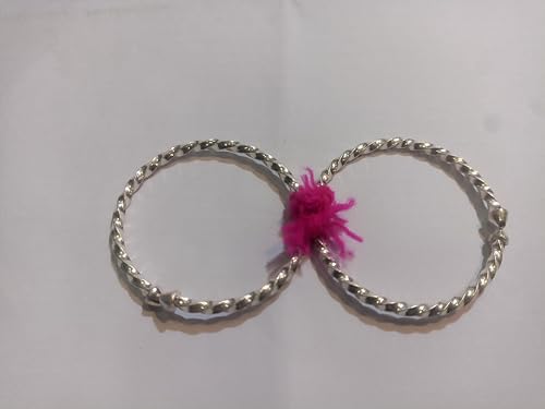 Image of Pure Silver Bangles for Baby Girl and Boy - Pack of 2 Silver Bracelet Pair for Kids age kid 0 to 2 years old.