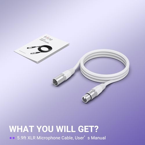 Image of FIFINE XLR Cable, 5.9ft Balanced 3-Pin Microphone Cable for Home Studio Recording,Male to Female XLR Cord for Microphone,Aduio Interface,Streaming-L9CW