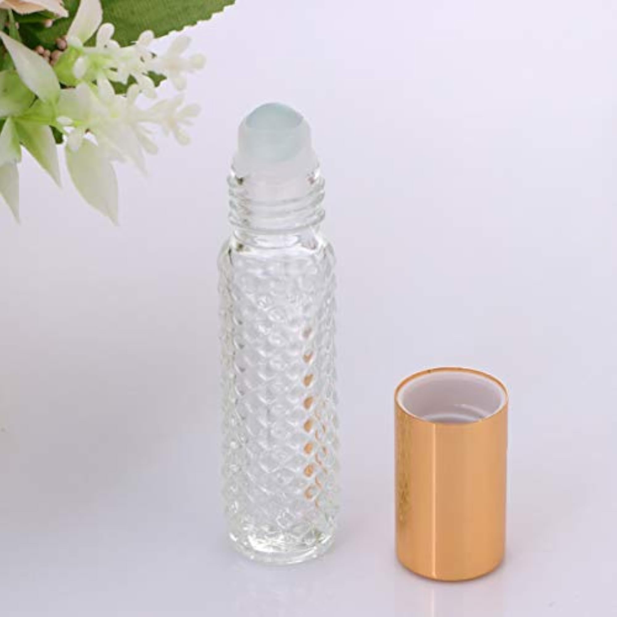 10pcs Refillable Glass Essential Oil Roller Bottles, 8ml