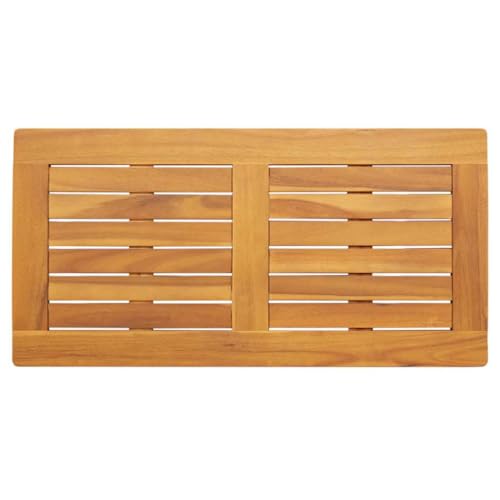 vidaXL Mesa Rectangular de Madera Maciza de Teca Uso Interior/Exterior Acabado Suave 80X40X2 cm Superficie de Comedor Duradera y Versátil para Espacios Modernos Interior Exterior Minimalista Resiste
