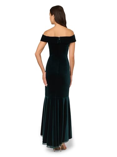 Adrianna Papell Women's Velvet Off The Shoulder Gown2