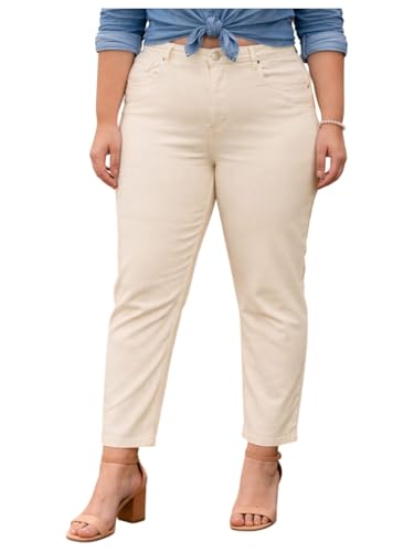Image of Style Quotient Women Plus Size Black Wide Leg High Rise Stretchable Jeans