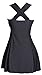 HENGJIA Women's Elegant Crossover One Piece Swimdress Skirted Bottom Swimsuit (FBA) Pearl Black 4XL(US12-14)