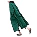 Manteau épais femme automne hiver rétro lâche manteau long en laine, Vert, L