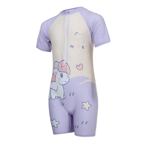 Image of FABSPORTS Kids Swimsuit Set Printed One-Piece Swimwear for Boys & Girls, Half Sleeve Bathing Suit, Comfortable Swimming Costume for Children, 2-12 Years