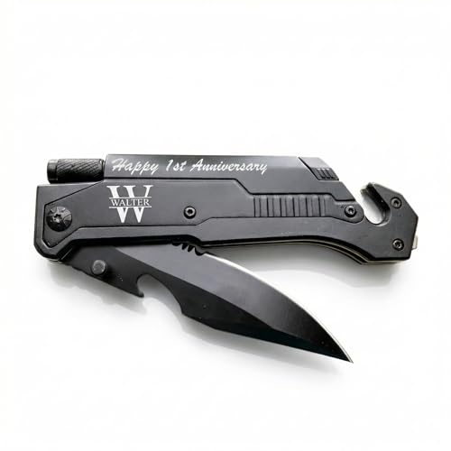 Image of Personalized Multi Tool Knife with Name & Design, Custom Engraved Pocket Knife, Folding Knife, Boyfriend Groomsmen Birthday Father's Day Gift for Him