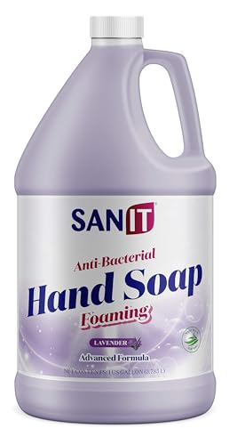 Image of Sanit Antibacterial Foaming Hand Soap Refill - Advanced Formula with Aloe Vera and Moisturizers - All-Natural Moisturizing Hand Wash - Made in USA, Lavender, 1 Gallon