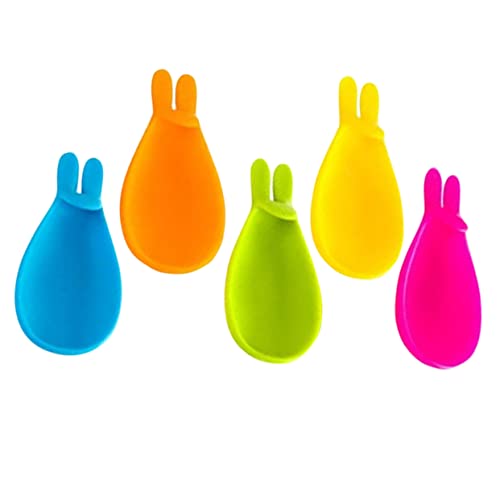 Cabilock Tea Bag Holders Organizer 5pcs Silicone Tea Coasters Glass Cup Identifier Adorable Rabbit Shape