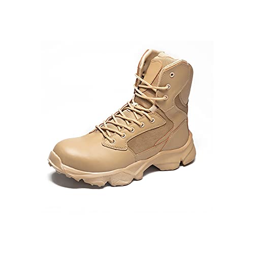 LRFVADW Botas impermeables para hombre, zapatos de seguridad, puntera de acero, militar, antigolpes, trabajo para hombre, un color, 43.5 EU