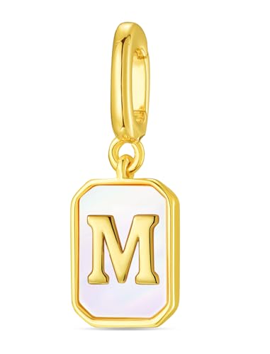 Letter Charms Gold Initial Charm with Clasp Rectangle Alphabet Letter Pendants for Necklace Bracelet2