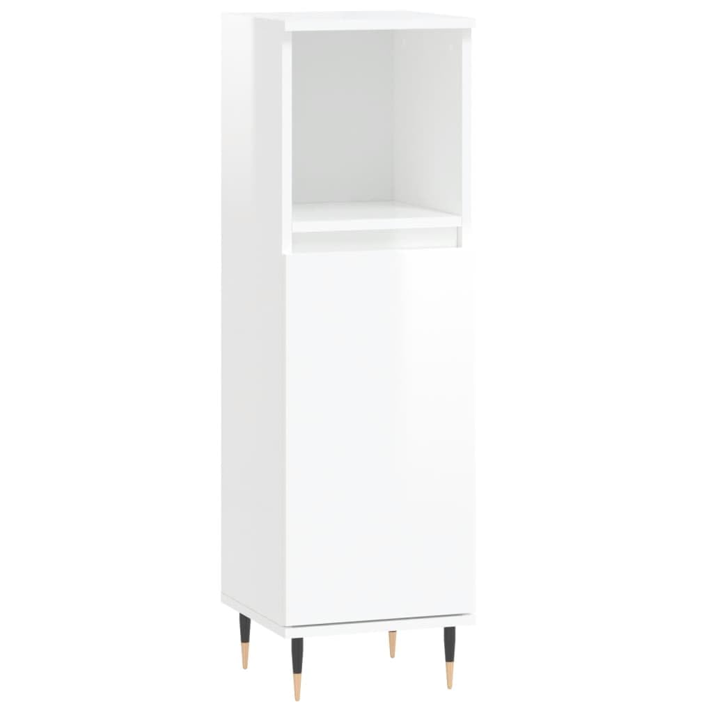 Mobile da bagno Select-Mobile da bagno in legno laccato bianco 30 x 30 x 100 cm