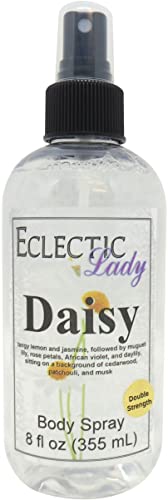 Eclectic Lady Daisy Body Spray, Double Strength, 8 ounces, Body Mist for Women with Clean, Light & Gentle Fragrance, Cologne with Soft, Subtle Aroma For Daily Use