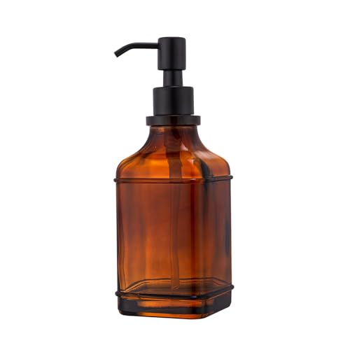 Quadratischer Seifenspender aus mattschwarzem Glas...