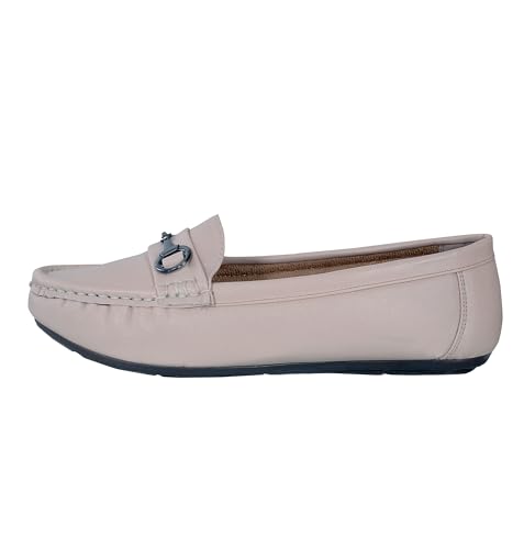 Image of Pluxh Women's Classic Ballet Flats with Metal Detail | Soft Padded Slip-On Shoes | Lightweight Comfort Footwear | Flexible Sole | Office, Casual