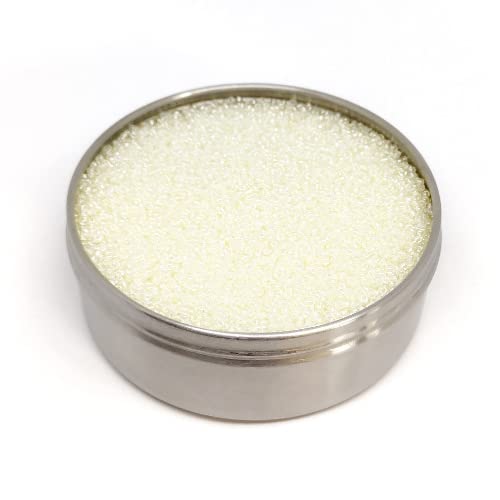 PRECIOSA Seed Beads 6/0 (approx. 4 mm) Crystal Pearl Pastel Cream (Seed Beads Preciosa Seed Beads) 20 g