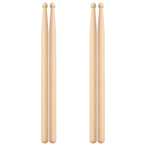 2 Paar Drumsticks 5A Musikinstrument-Percussion-Zubehör Ideal for Drummers of All Levels Trommelstöcke mit Holzspitze für Anfänger
