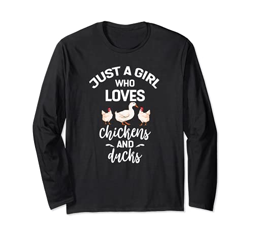 Just A Girl Who Loves Chicken Duck Gift for Lover Farmer Maglia a Manica