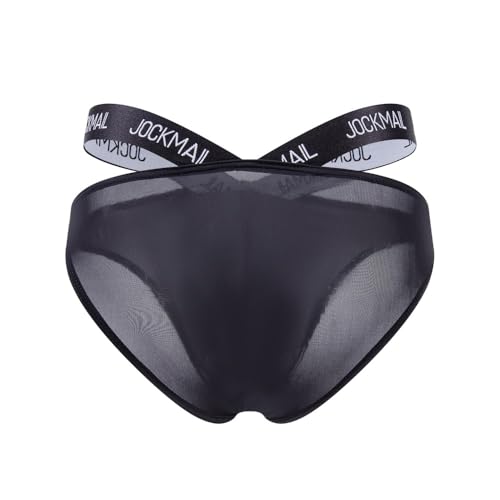 JOCKMAIL Mens Briefs Underwear Sexy Mens Bikini Briefs with Ice Silk Cross Strap Design for Fashion Forward Men3