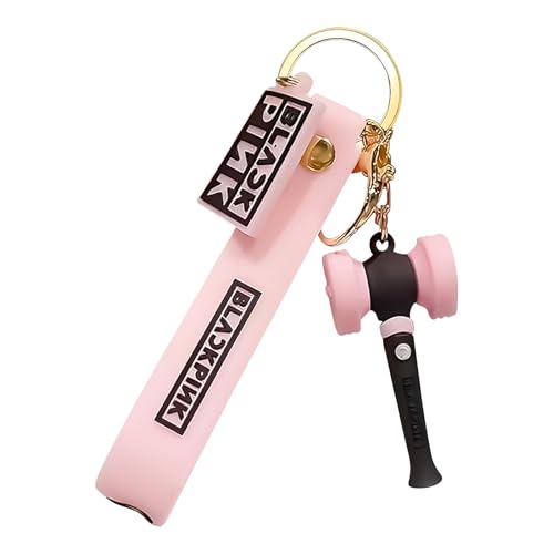 DINSONG Blackpink Schlüsselanhänger Pinker Schlüsselanhänger mit Blackpink Stützzeichen Charaktere für Konzerte und Support-Clubs Zubehör