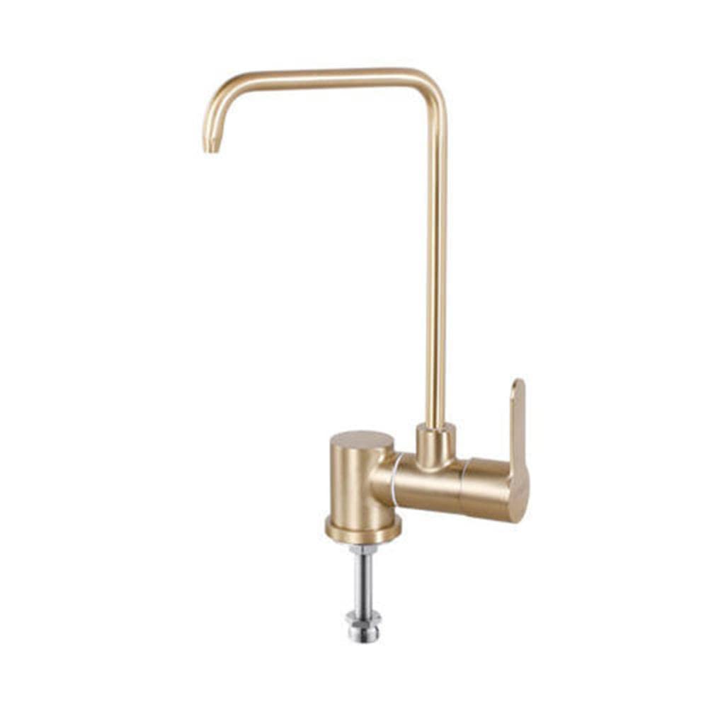 WDSOPK Water Filter Tap Brushed Gold Single Cold Pure Faucet Folding Rotating Faucet-F (E A)