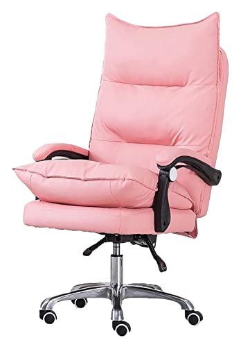 Office Chair Boss Chair Office Chair Swivel Computer Chair PU Leather Office Chair Ergonomic Work Chair Lift Chair Chair (Size : Pink) Needed