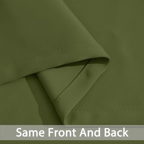 Yakamok Olive Green Curtains 84 Inches Length Blackout Curtain for Bedroom-Green Room Darkening Thermal Insulated Grommet Drapes for Living Room, 62W x 84L,2 Panels