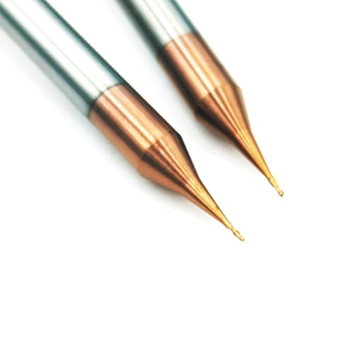Image of 5pcs /Package HRC60 2Flutes Micro Carbide Flat End Mill Square end Mill CNC Cutting Tools for Metal Shank Diameter 4mm (5pcs, Cutting Diameter 0.4mm)
