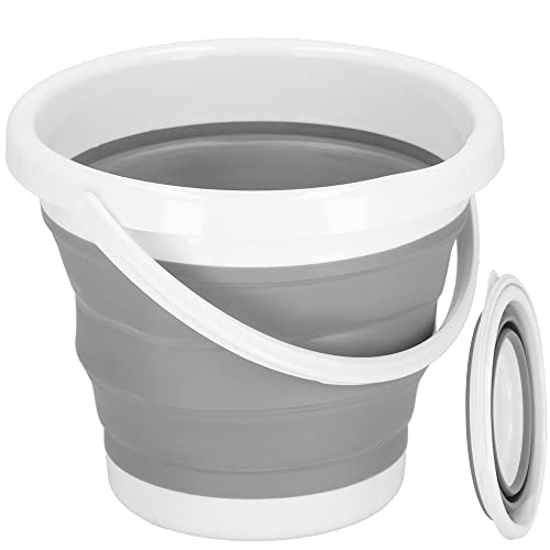 SPRINGOS Seau pliable universel en silicone avec poignée de transport 5 l