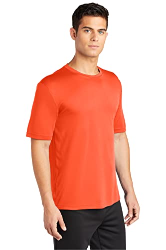 Clothe Co. Mens Short Sleeve Moisture Wicking Athletic T-Shirt, Neon Orange, Xl #TOP8