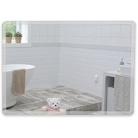 Mood® Premium Bathroom Wall Mounted Mirror Landscape Rectangular, Simple Elegant Design, Frameless with Contemporary Bevel Edges (60cm X 45cm) Cover