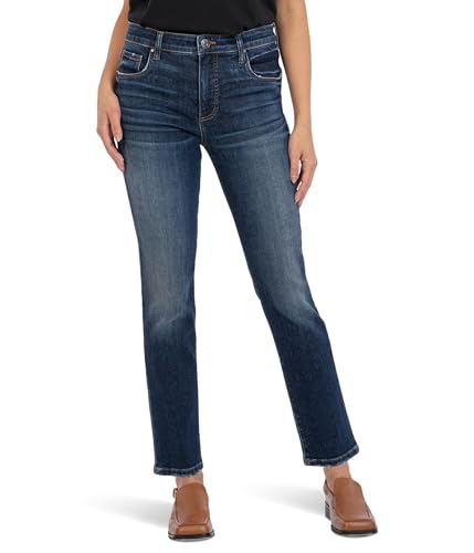 KUT from the Kloth Women's Reese High Rise Fab Ab Ankle Straight Long Inseam Regular Hem
